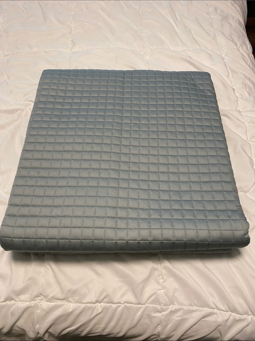 Crate&Barrel Quilted Cushion Cover — Seaglass Coverlett